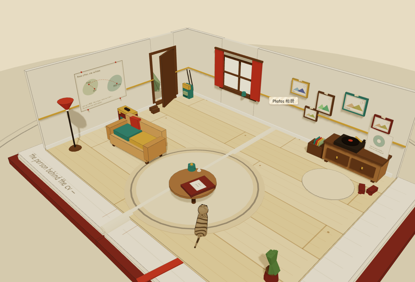 Linlin's paper pop-up home, rendered in 3D